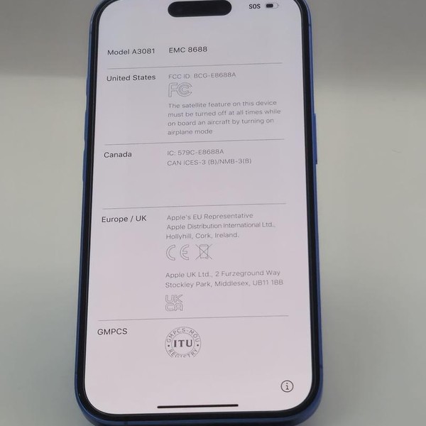 Apple iPhone 16 - Verizon, 128 GB, Ultramarine, A3081