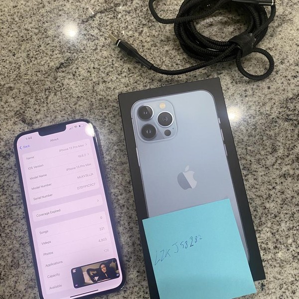 Apple iPhone 13 Pro Max - Unlocked, 256 GB, Sierra Blue, A2484