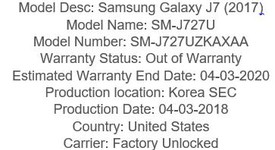 Mint
													Samsung Galaxy J7 2017 - Unlocked, Black, 16 GB, 2 GB, SM-J727U, photo 1 of 16