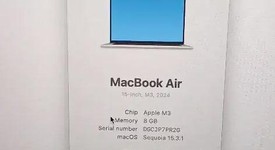 Good
													MacBook Air 2024 (M3) - 15" - Apple M3, Silver, 512 GB, 8 GB, 10-core GPU, photo 3 of 8