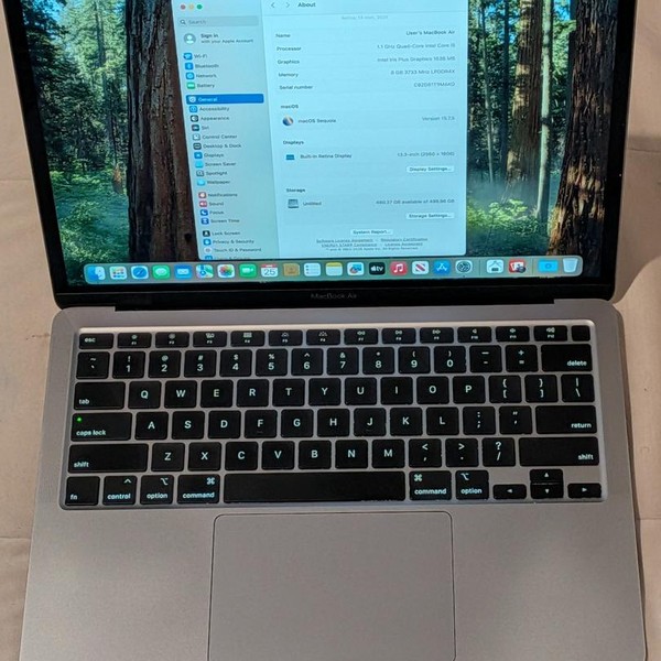 MacBook Air 2020 - 13 inch - 512 GB, Gray, 8 GB, Intel Core i5