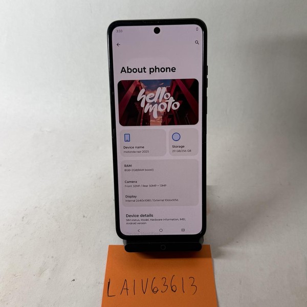 Motorola Razr (2025) - Unlocked, 256 GB, Blue, 8 GB