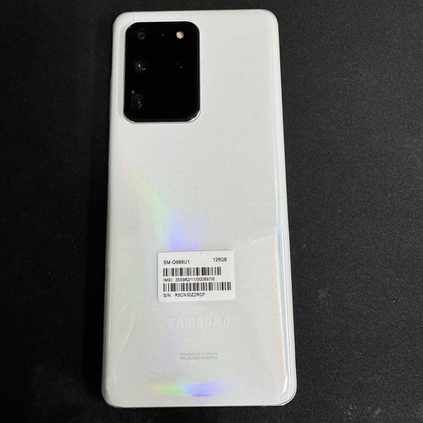 Samsung Galaxy S20 Ultra 5G - Unlocked, 128 GB, Cloud White, 12 GB, SM-G988U1