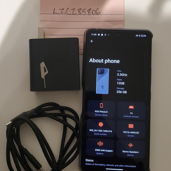 Asus ROG Phone 8 - Unlocked, 256 GB, Gray, 12 GB