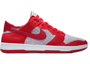 Nike Dunk Low Flyknit University Red Wolf Grey for sale