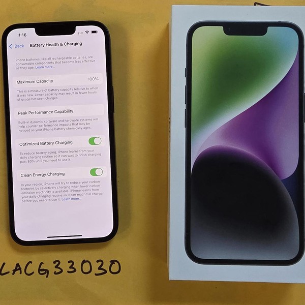 Apple iPhone 14 - Unlocked, 128 GB, Midnight, A2649