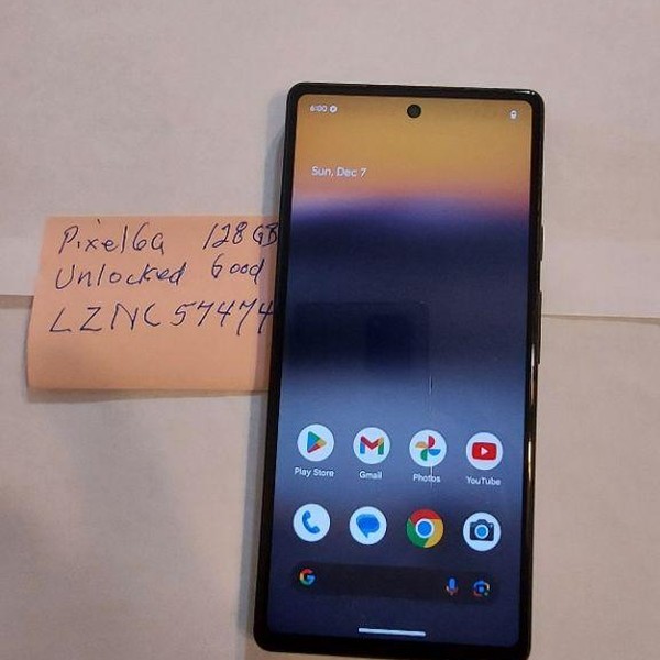 Google Pixel 6a - Unlocked, 128 GB, Charcoal, 6 GB, GX7AS