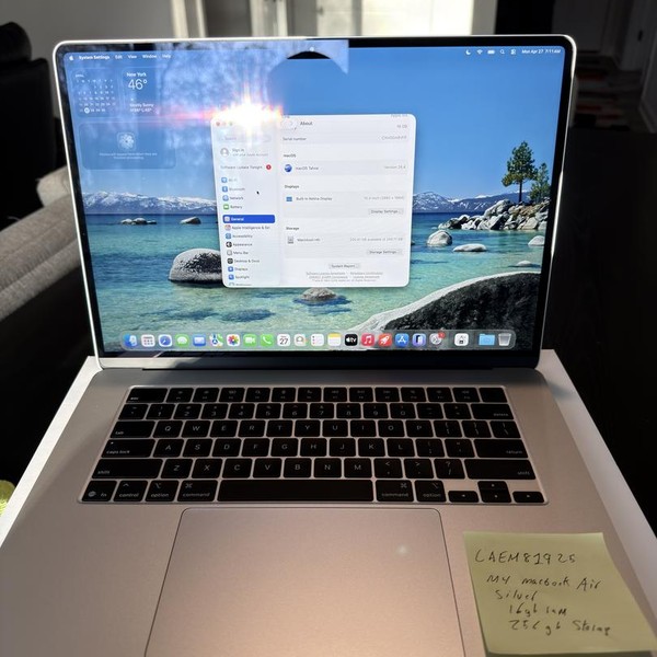 MacBook Air 2025 (M4) - 15 inch - 256 GB, Silver, 16 GB, Apple M4