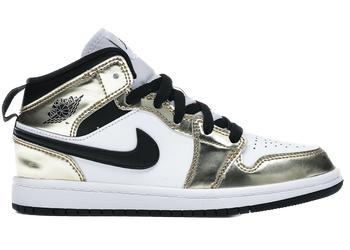 Jordan 1 Mid Metallic Gold Black White (PS) for sale