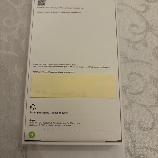 Apple iPhone 17 - T-Mobile, 256 GB, Lavender, A3258