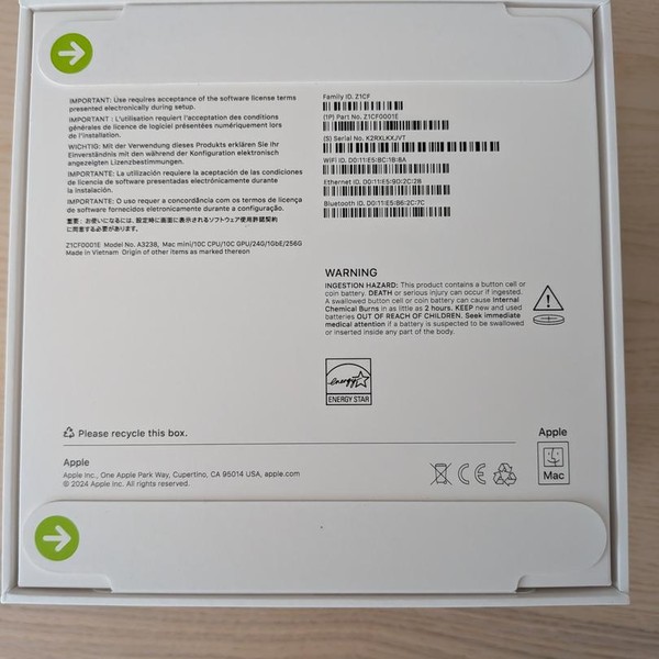 Mac Mini 2024 - 256 GB, 24 GB, Apple M4