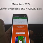Mint Motorola Razr (2024) - Cricket, 256 GB, Gray, 8 GB