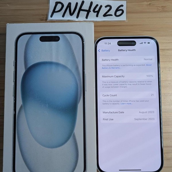 Apple iPhone 15 - Unlocked, 128 GB, Blue, A2846