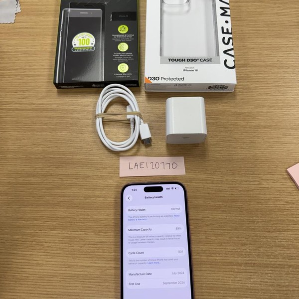 Apple iPhone 16 - Verizon, 128 GB, Pink, A3081