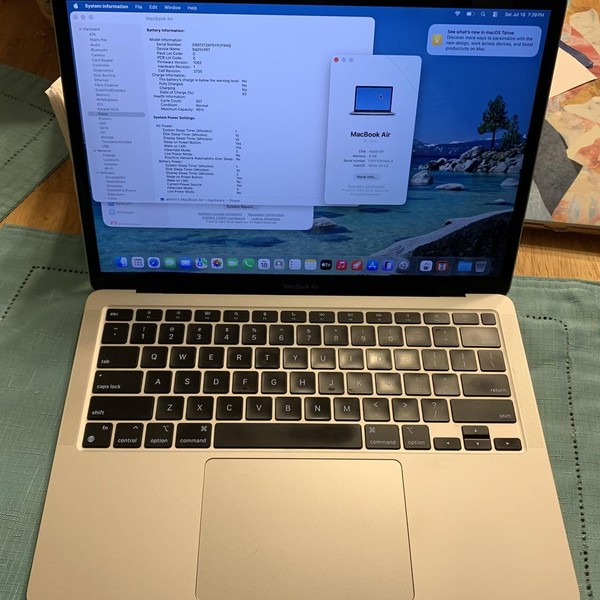 MacBook Air 2020 - 13 inch - 512 GB, Silver, 8 GB, Apple M1