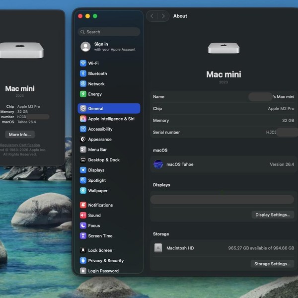 Mac mini 2023 - 1 TB, 32 GB, Apple M2 Pro 10-core, 1 Gigabit Ethernet