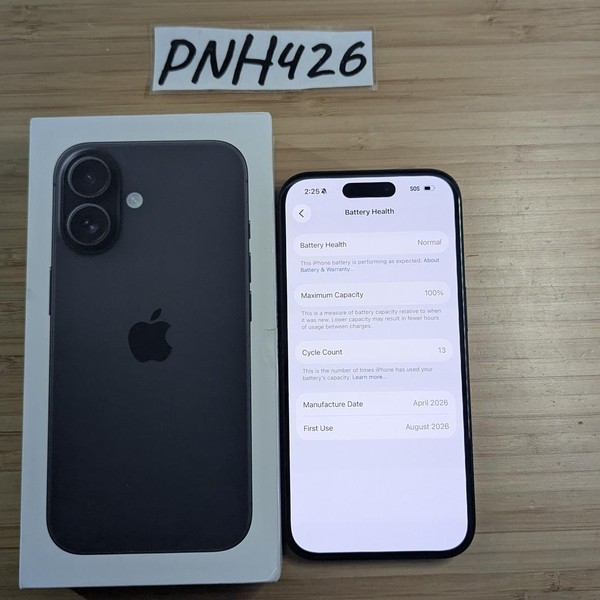 Apple iPhone 16 - T-Mobile, 128 GB, Black, A3081