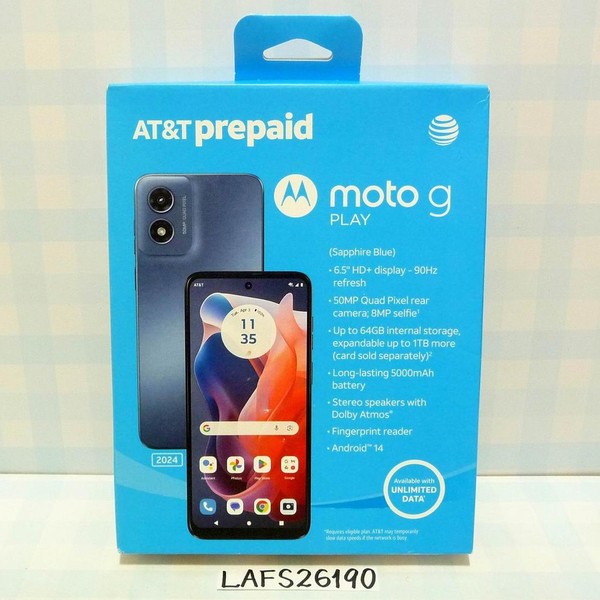 Moto G Play (2024) - AT&T, 64 GB, Blue, 4 GB
