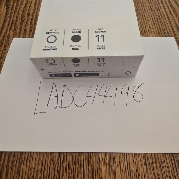 Oura Ring Gen 3 - Black, Size 11, Heritage