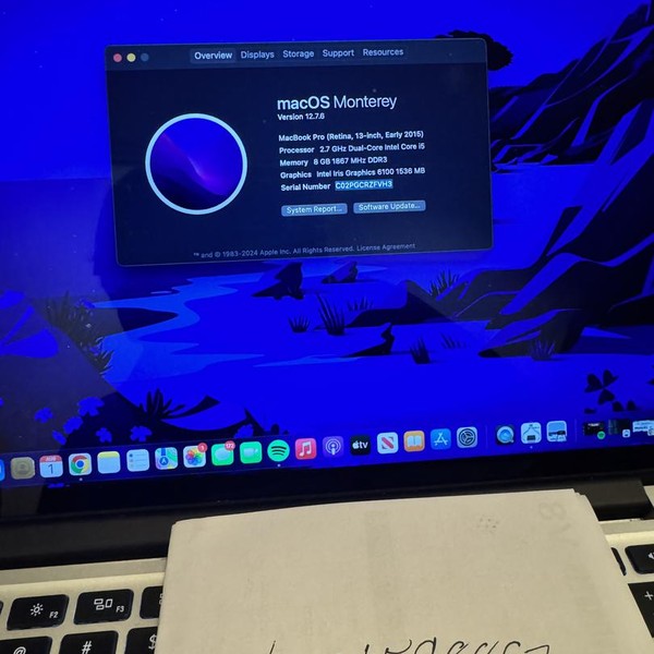 MacBook Pro 2015 (Retina) - 13 inch - 128 GB, Silver, 8 GB