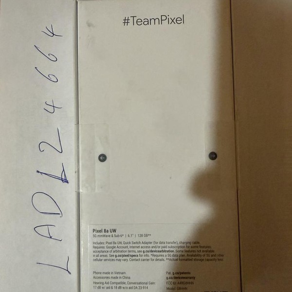 Google Pixel 8a - Verizon, 128 GB, Obsidian, 8 GB, G8HHN, mmWave 5G