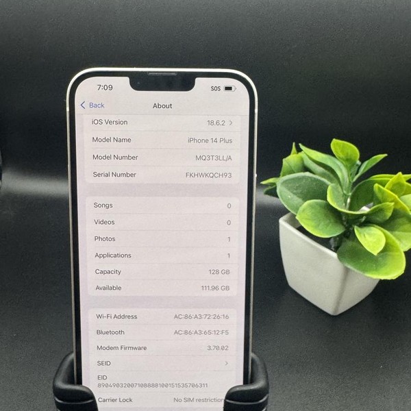Apple iPhone 14 Plus - Unlocked, 128 GB, Starlight, A2632