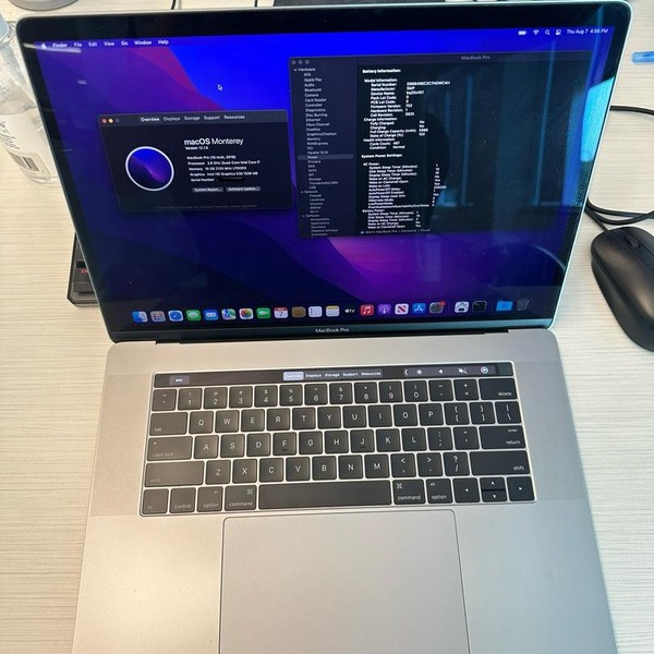 MacBook Pro 2016 (With Touch Bar) - 15 inch - 256 GB, Gray, 16 GB