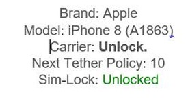 Good
													Apple iPhone 8 - Unlocked, Gold, 64 GB, A1863, photo 1 of 10