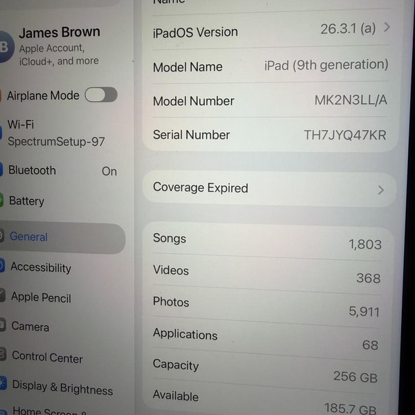Apple iPad (9th Gen) - Wi-Fi, 256 GB, Gray, A2602