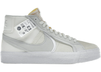 Nike SB Blazer Mid Warning Label Summit White for sale