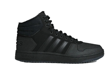 adidas Hoops 2.0 Mid Triple Black Tumbled Stripes for sale