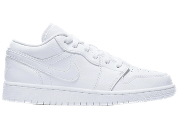 Jordan 1 Low Triple White Logo (GS) for sale