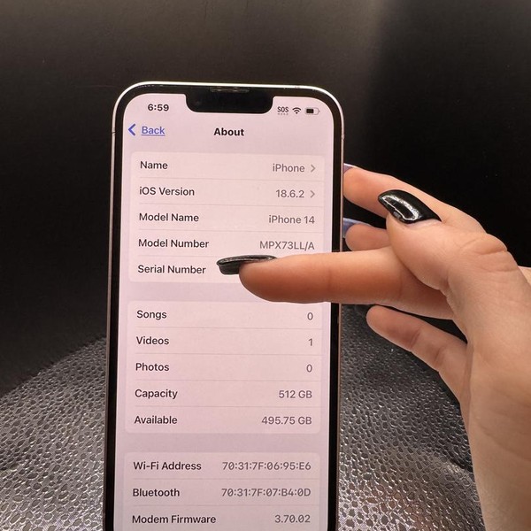 Apple iPhone 14 - Unlocked, 512 GB, Purple, A2649