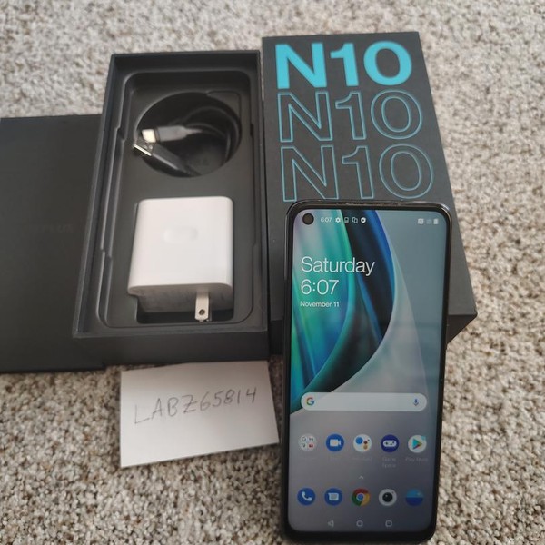 OnePlus Nord N10 5G - Unlocked, 128 GB, Midnight Ice, 6 GB, BE2026