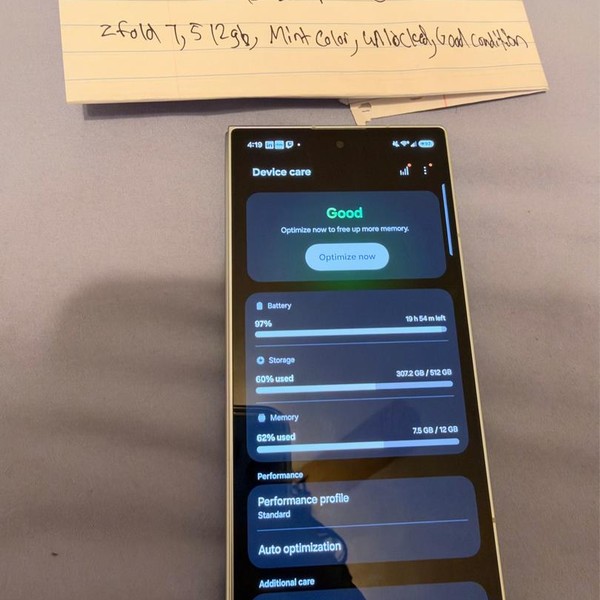 Samsung Galaxy Z Fold7 - Unlocked, 512 GB, Mint, 12 GB, SM-F966U1
