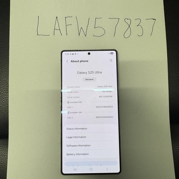Samsung Galaxy S25 Ultra - AT&T, 512 GB, Black, 12 GB, SM-S938U