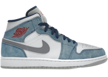 Jordan 1 Mid French Blue Fire Red for sale