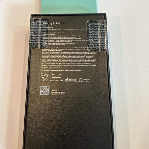 Samsung Galaxy S22 Ultra - T-Mobile, 128 GB, Black, 8 GB, SM-S908U