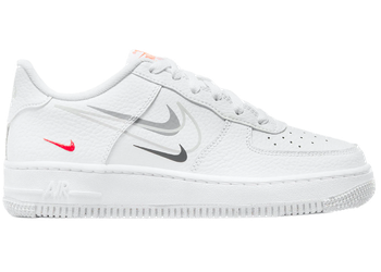 Nike Air Force 1 Low Multi-Swoosh White Particle Grey Photon Dust Bright Crimson (GS) for sale