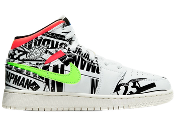 Jordan 1 Mid All Over Logos (GS) for sale
