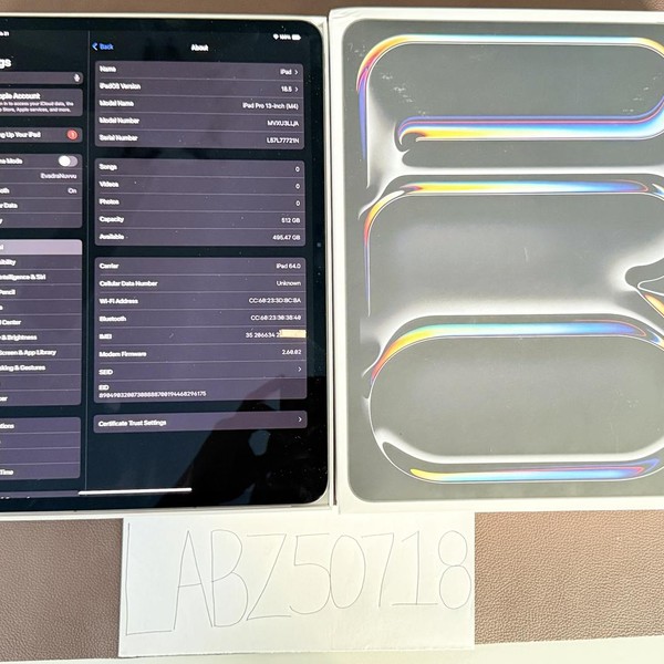 Apple iPad Pro 13 inch (M4) 2024 - Unlocked, 512 GB, Black, 8 GB, A2926, Standard Glass