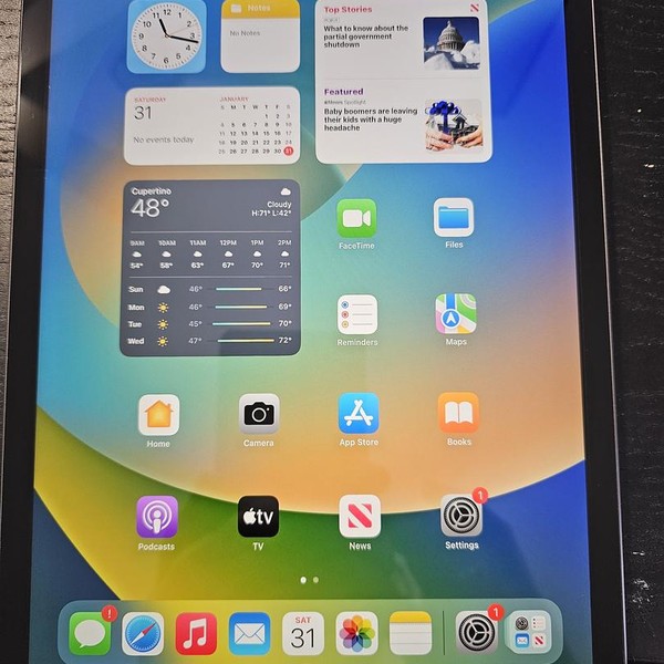 Apple iPad 9th Gen - Wi-Fi, Gray, 64 GB, A2602