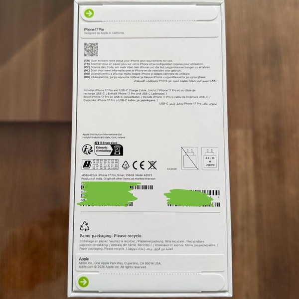 Apple iPhone 17 Pro - Unlocked Non-US, 256 GB, Silver, A3523