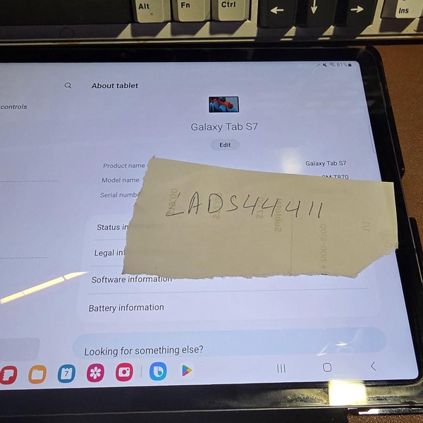 Samsung Galaxy Tab S7 - Wi-Fi, 128 GB, Mystic Black, 6 GB, SM-T870, Wi-Fi