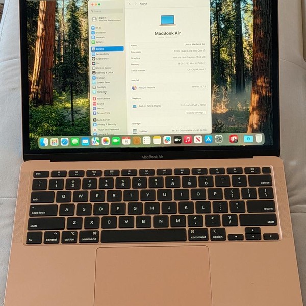 MacBook Air 2020 - 13 inch - 512 GB, Gold, 8 GB, Intel Core i5