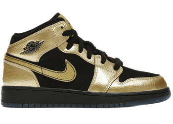 Jordan 1 Mid Metallic Gold Coin Black (GS) for sale