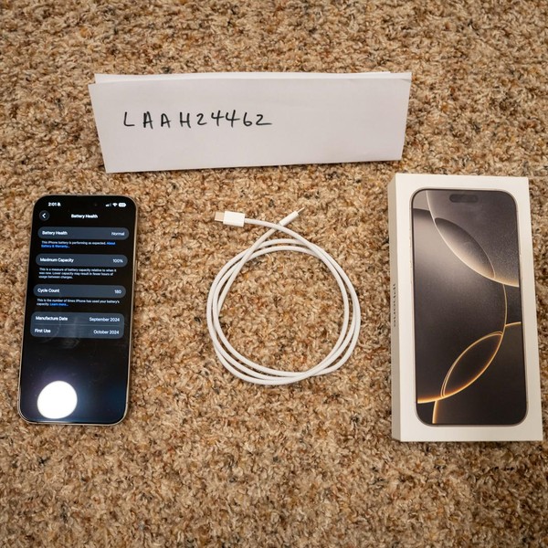 Apple iPhone 16 Pro Max - Unlocked, 256 GB, Natural, A3084