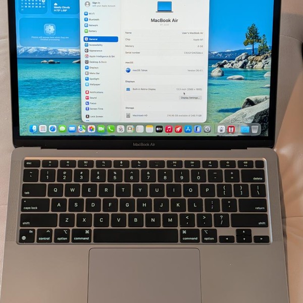 MacBook Air 2020 - 13 inch - 256 GB, Gray, 8 GB, Apple M1