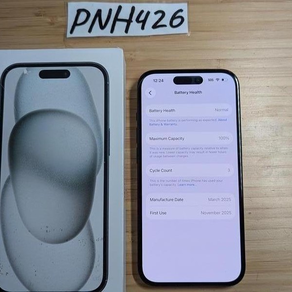 Apple iPhone 15 - AT&T, 128 GB, Black, A2846