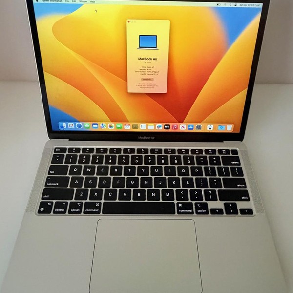 MacBook Air 2020 - 13 inch - 256 GB, Silver, 8 GB, Apple M1